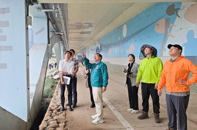 안수일 의원, 태화강 하상교 비점오염저감시설 민원 현장 점검