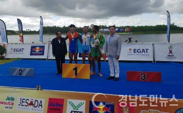 진주시청 조정부 김동용선수가 아시아선수권 대회에서 은메달을 획득했다.(사진=진주시청)