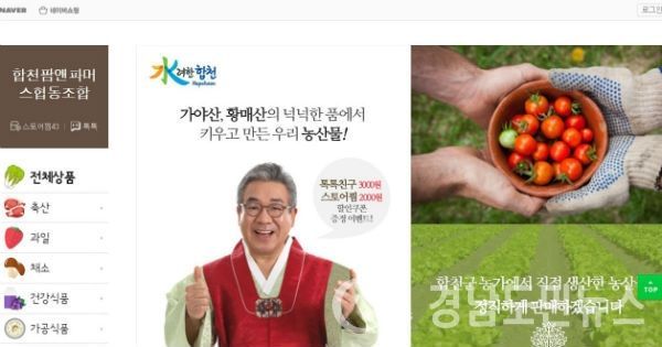 홍보 스토어팜 화면.(사진/합천군)