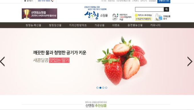 산엔청쇼핑몰 홈페이지