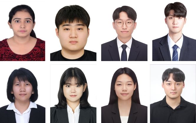 선임연구원 쿠마리 니키타 씨, 박사과정 박준호·임재민 씨, 석사과정 김영진·바네사·유영주·정유정 씨, 학사과정 이태경 씨(왼쪽부터)