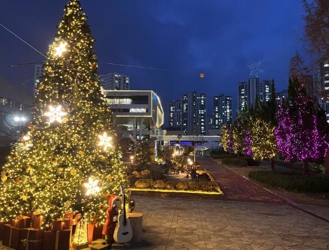 세종시 종촌동, 화려한 빛거리 조명으로 연말 분위기 물씬