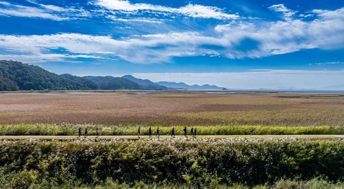 남파랑길 걷는 사람들