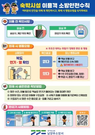 남양주소방서, 겨울철 숙박시설 화재예방 총력