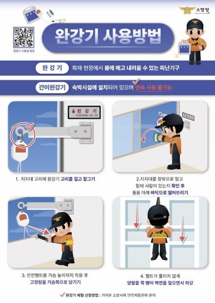 천안서북소방서, 완강기 사용법 홍보