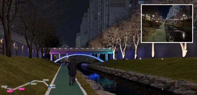 궁거랑 벚꽃에 빛을 더하다! ... 새로운 야간 볼거리 제공