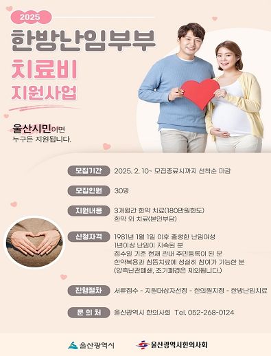 2025년 한방난임부부 치료비 지원사업 포스터