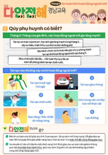 경남교육청,‘다안전해 경남교육’ 소식지 영어․중국어․베트남어로 제공 