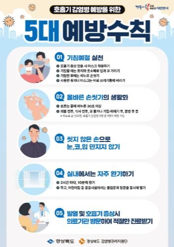 호흡기감염병 5대 예방수칙 포스터