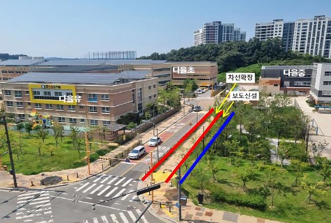 다율초 앞 도로