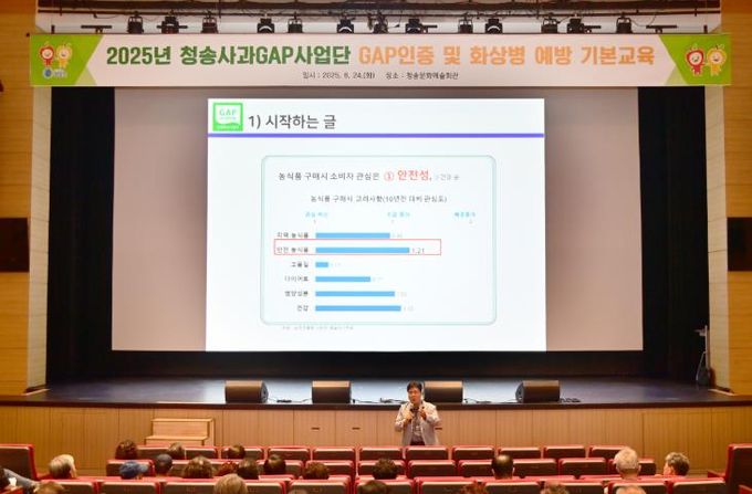 청송군, GAP인증 및 사과 다축재배 교육 실시