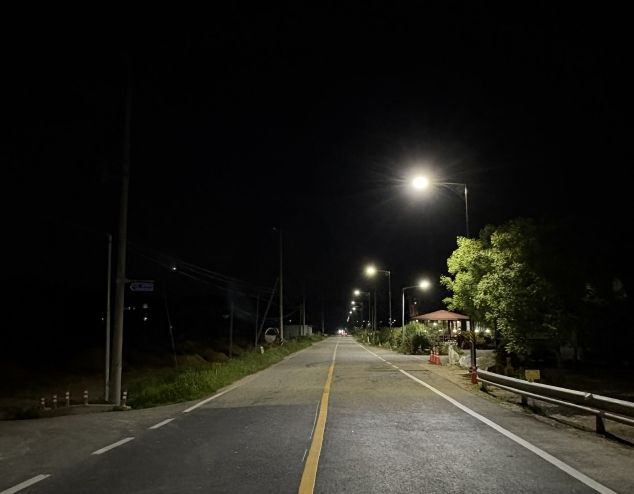 신규가로등 설치 및 교체사업이 추진된 괴산군 정용리 일대 모습