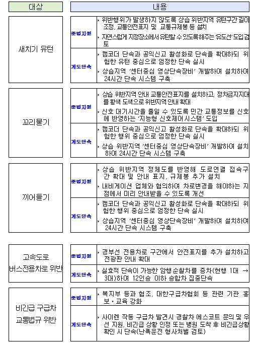 교통질서 확립 방안