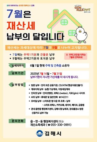 2025년 7월 정기분 재산세 666억 원 부과