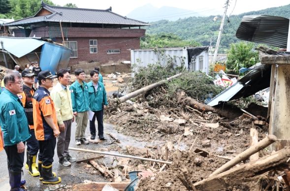 산청 집중호우 피해 현장 점검