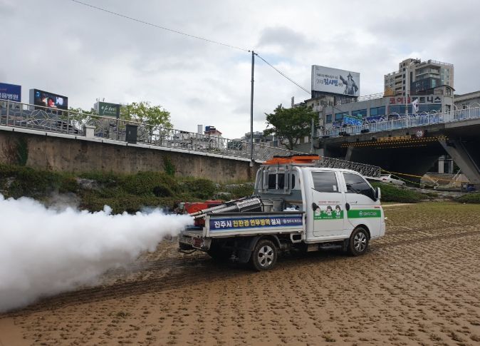 진주시, 집중호우 피해 지역 방역소독