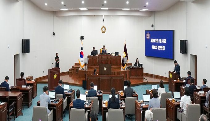 7월 22일 제341회 하남시의회 임시회 제1차 본회의(하남시의회 제공)