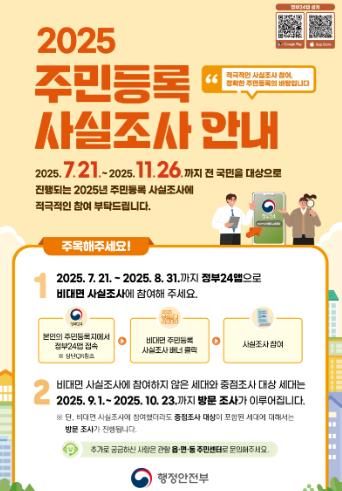 남해군, 주민등록 사실조사 실시…10월23일까지