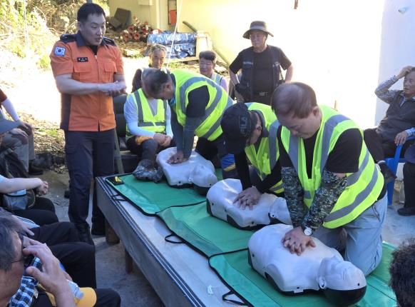 김해시 장유출장소,대청계곡 관리요원 심폐소생술 교육 실시