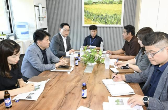 강수현 양주시장, ㈜우드그린 찾아 기업 애로 청취