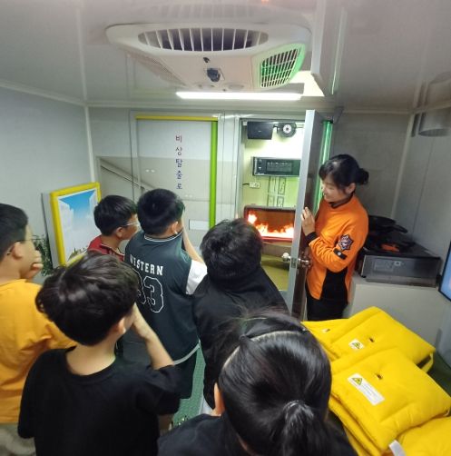 장흥소방서, 이동안전체험차량 활용 안전체험교육