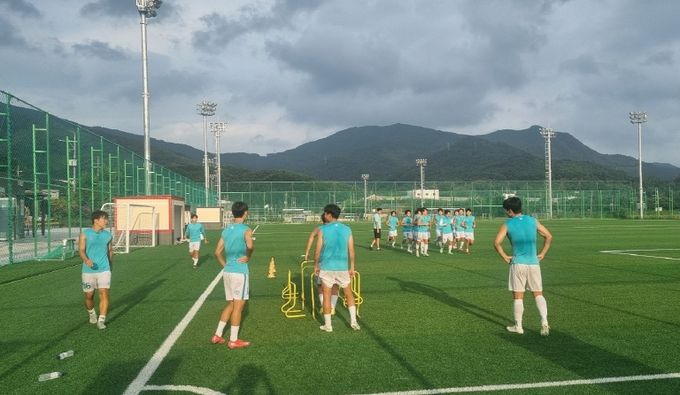 축구선수단 전지훈련 격려