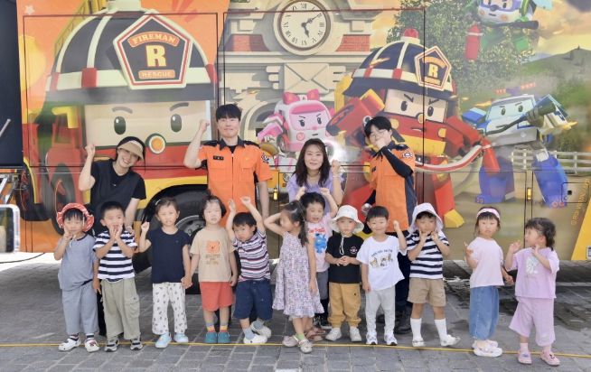 도청어린이집119안전체험버스기념촬영