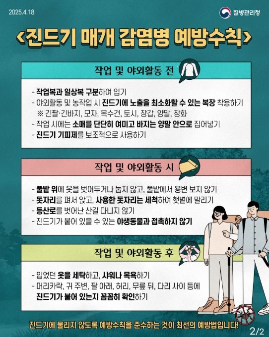 '진드기 매개 감염병 예방수칙' 카드뉴스