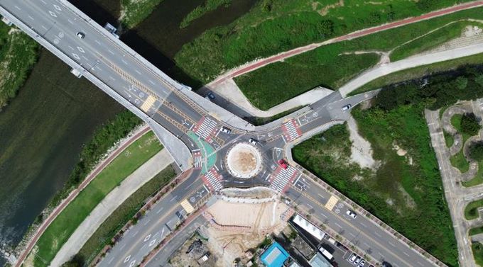 한들대교 남단 회전교차로 현장사진