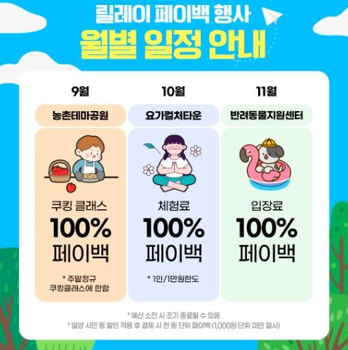 선샤인밀양테마파크 릴레이 페이백 행사 안내 포스터