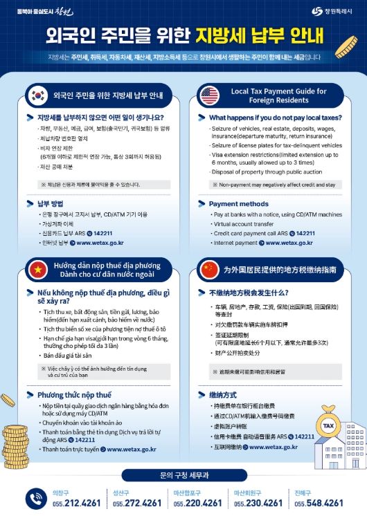 다국어 안내문 배부로 체납 예방·납세 편의 지원