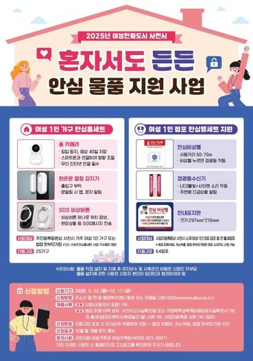 사천시, 여성 1인 점포까지 지원 확대 ‘혼자서도 든든’ 안심 물품 지원