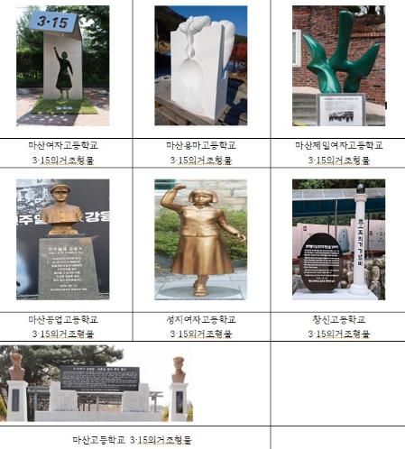3·15의거 참여 7개 고등학교에 기념 조형물 건립 완료