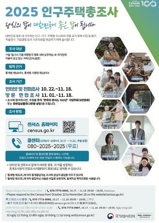 2025년 인구주택총조사 조사 홍보 안내문