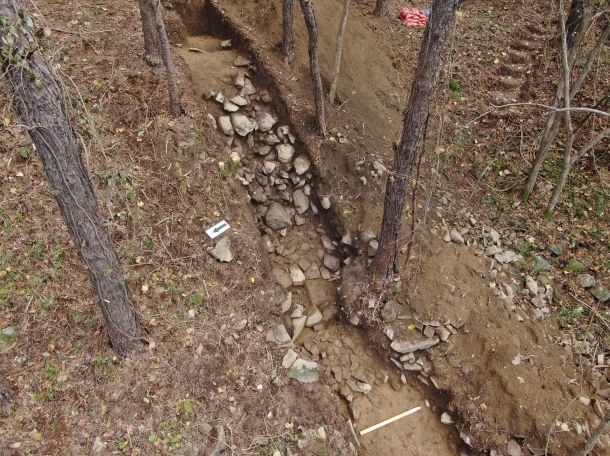 무주 성현석성 서쪽 성벽 조사 후 근경