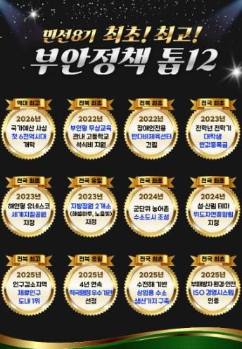 부안군, 최초‧최고 부안정책 톱12 선정 발표