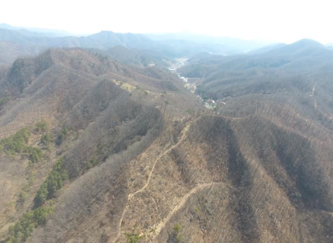 완주 웅치전적지 일대 원경(항공사진).