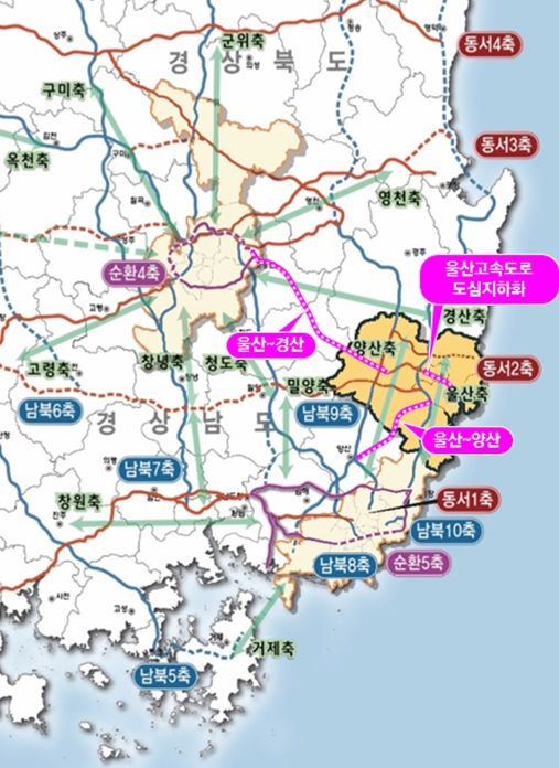 위 치 도(제3차 고속도로 건설계획 건의사업)