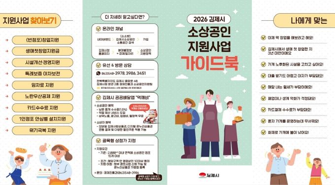 2026 소상공인지원정책 안내 리플릿(앞면)