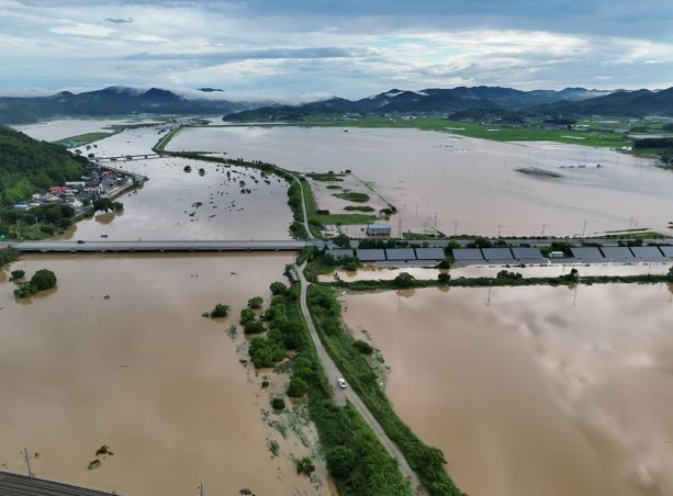 문평면 산호지구가 농림축산식품부의 배수개선사업 신규 착수지구로 선정됐다. 사진은 산호지구 침수 당시 모습.