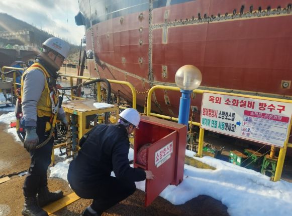 해남소방서, 겨울철 핵심 수출 사업장 ‘대한조선‘ 화재안전조사 추진