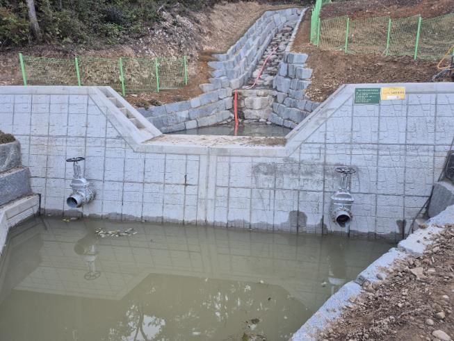 2025년 추진된 사방댐 설치사업 시행 후 모습