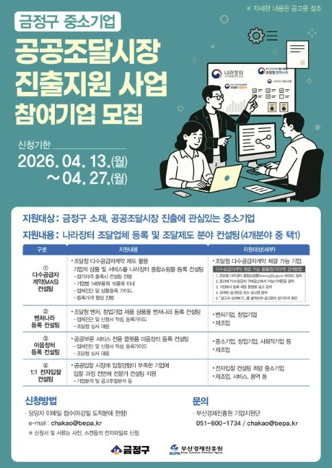 부산 금정구, 중소기업 공공 조달시장 진출지원 사업 추진